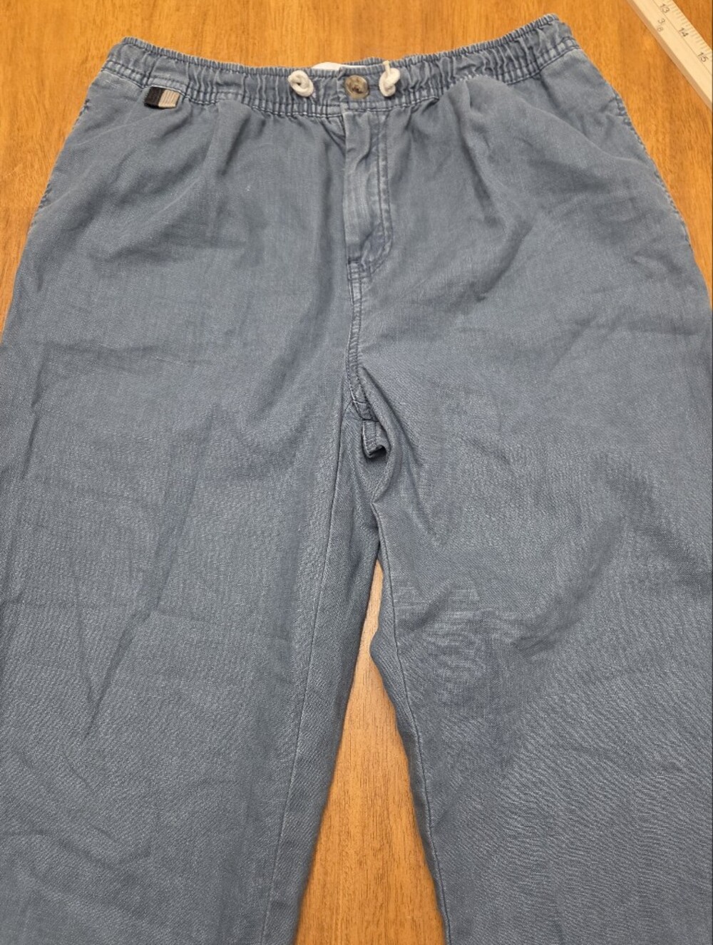 Zara Linen & Cotton Casual Pants Girls Size 13-14 Straight Leg Drawstring Waist